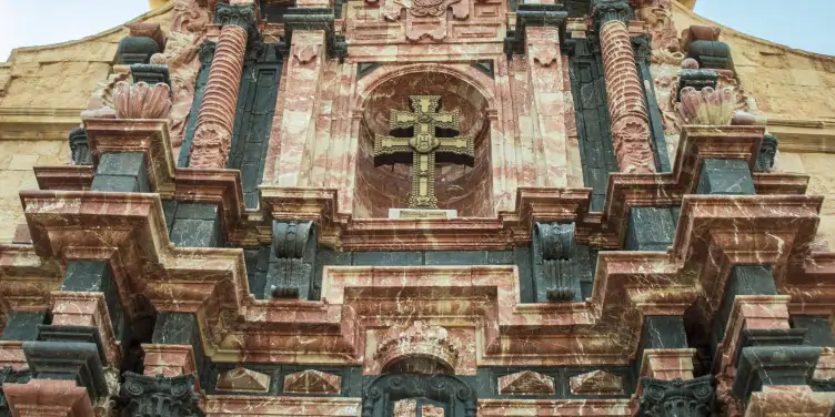 Facade of the Basilica de la Vera Cruz in Caravaca, Murcia, Spain